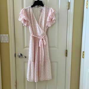 Pretty Rachel Parcell dot print chiffon faux wrap dress size xs